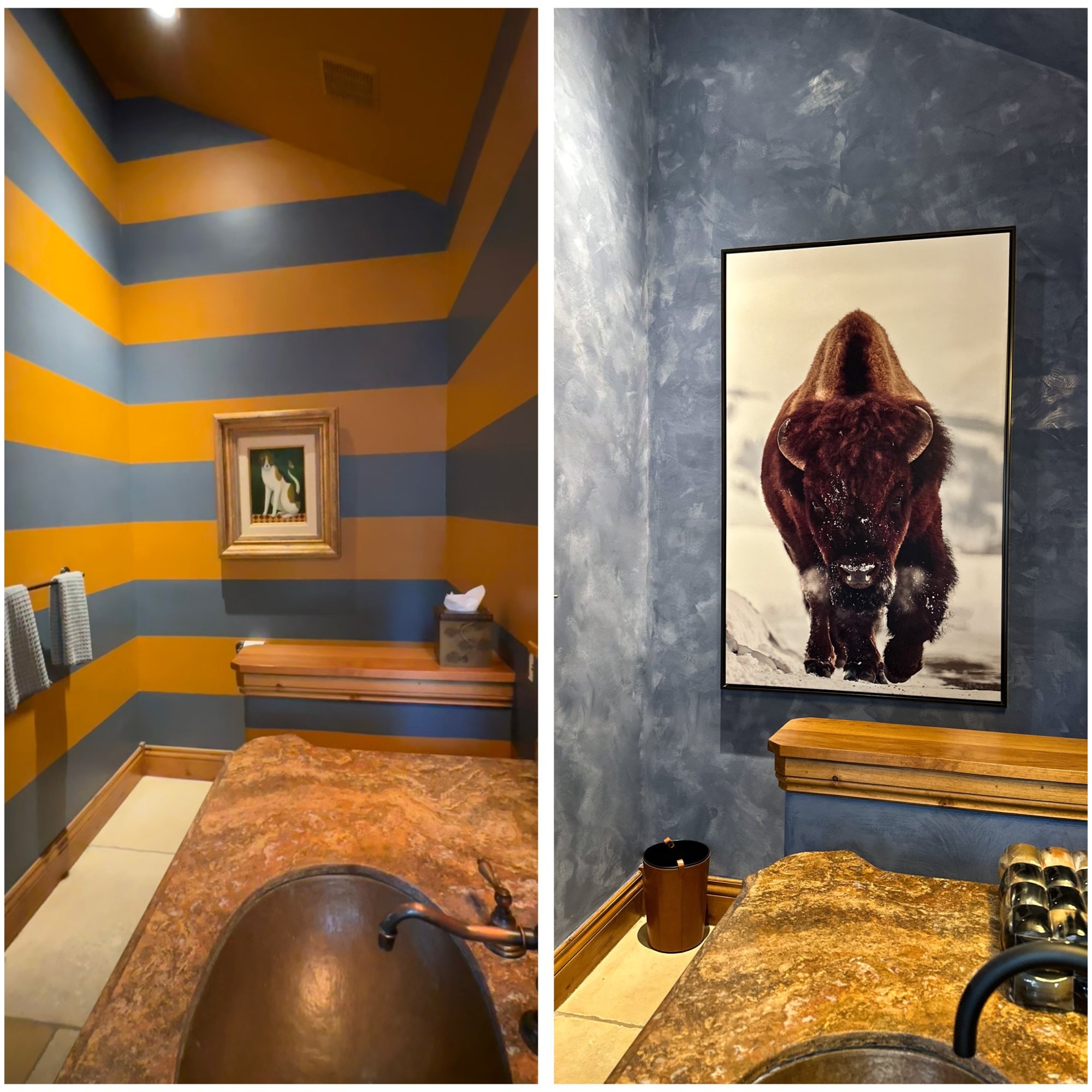 Bathroom before after lime wash Park City Utah
