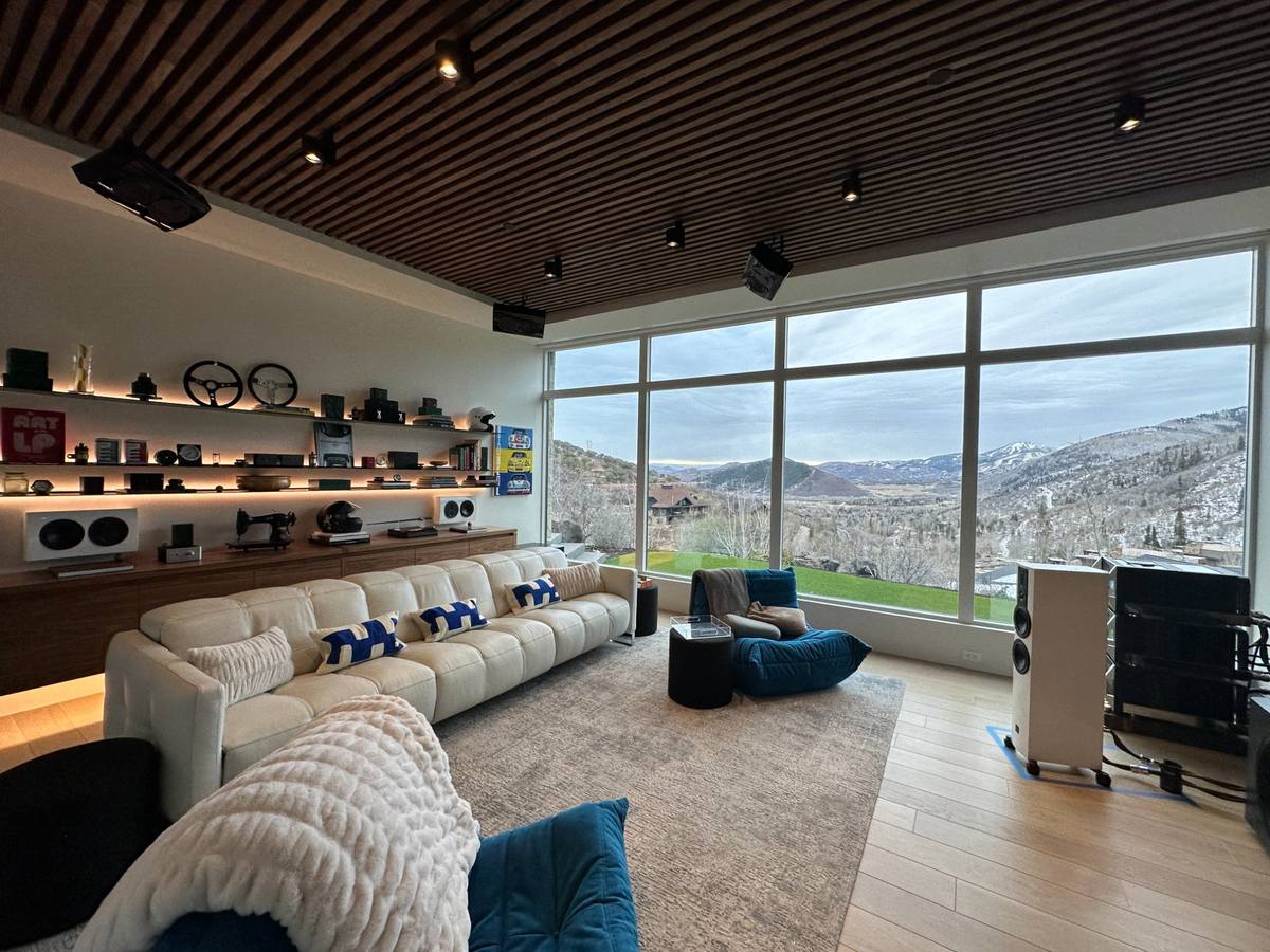 Interior painting luxury living room Park City Utah mountain views