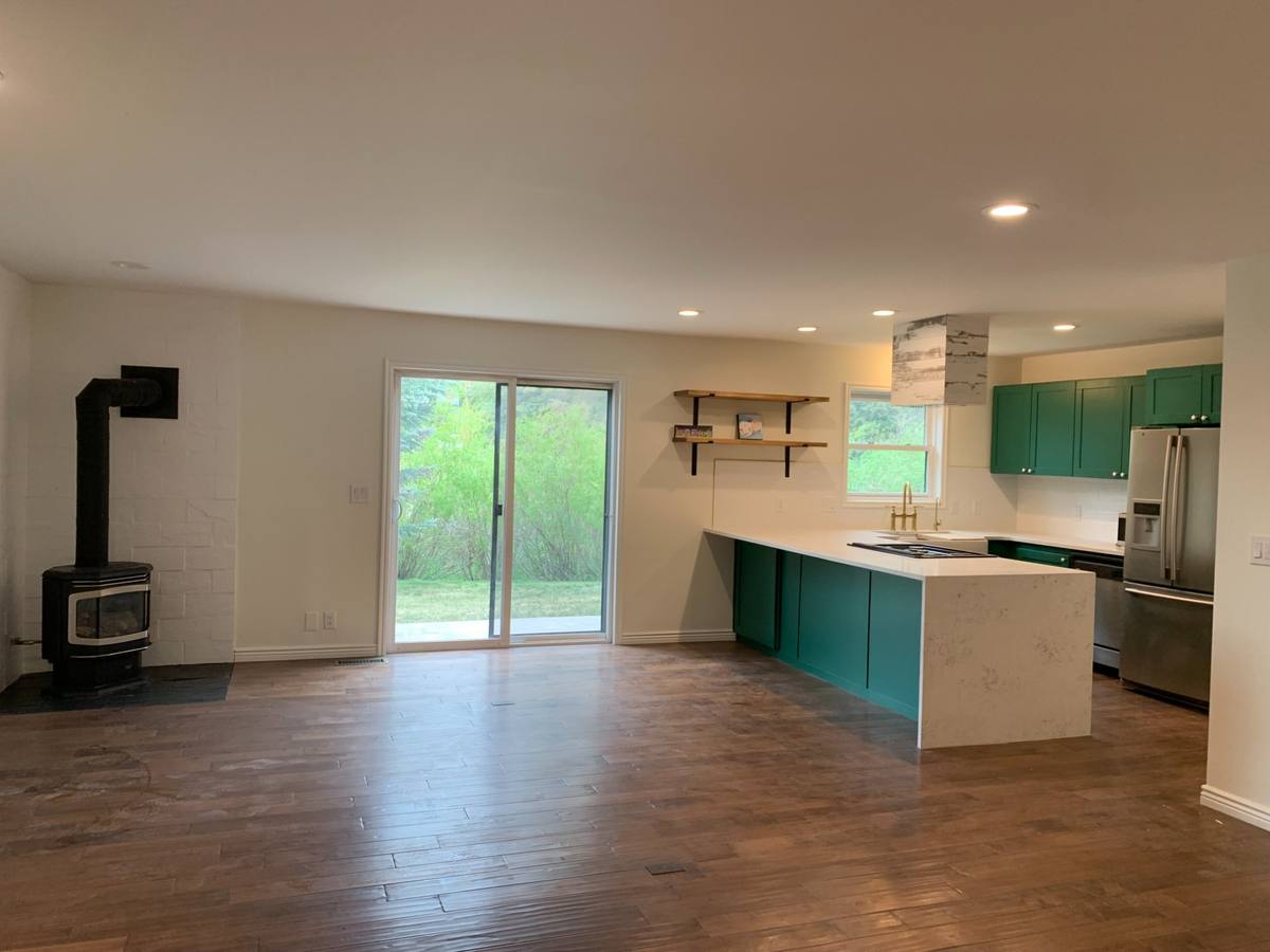 Kitchen cabinet painting green open concept Park City Utah